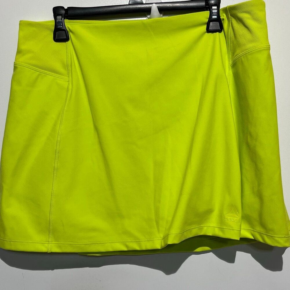 Reebok Women's Yellow Green Elastic Waist Stretch Pull-On Athletic‎ Skort Sz XXL